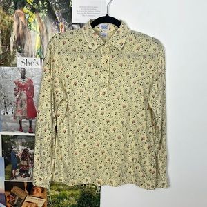 Cute Floral, long sleeve polo top, Brand: Leon Levine